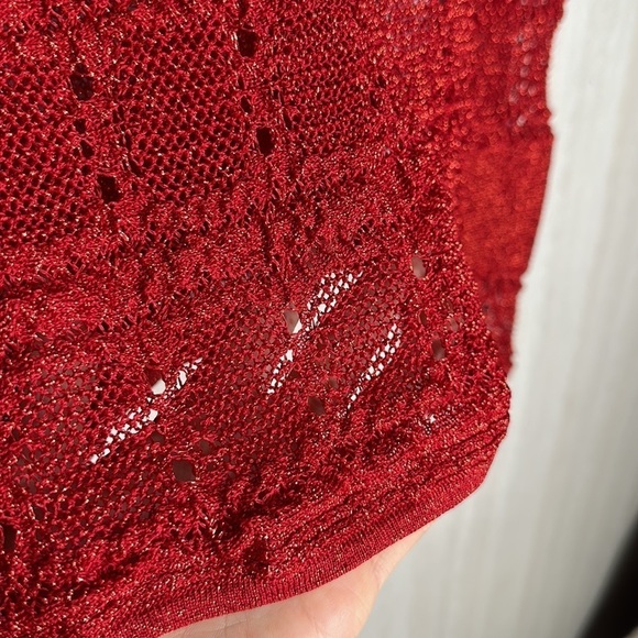 🆕 INTERMIX Ronny Kobo Red Puff Sleeve Sweater SIZE SMALL - Picture 6 of 8